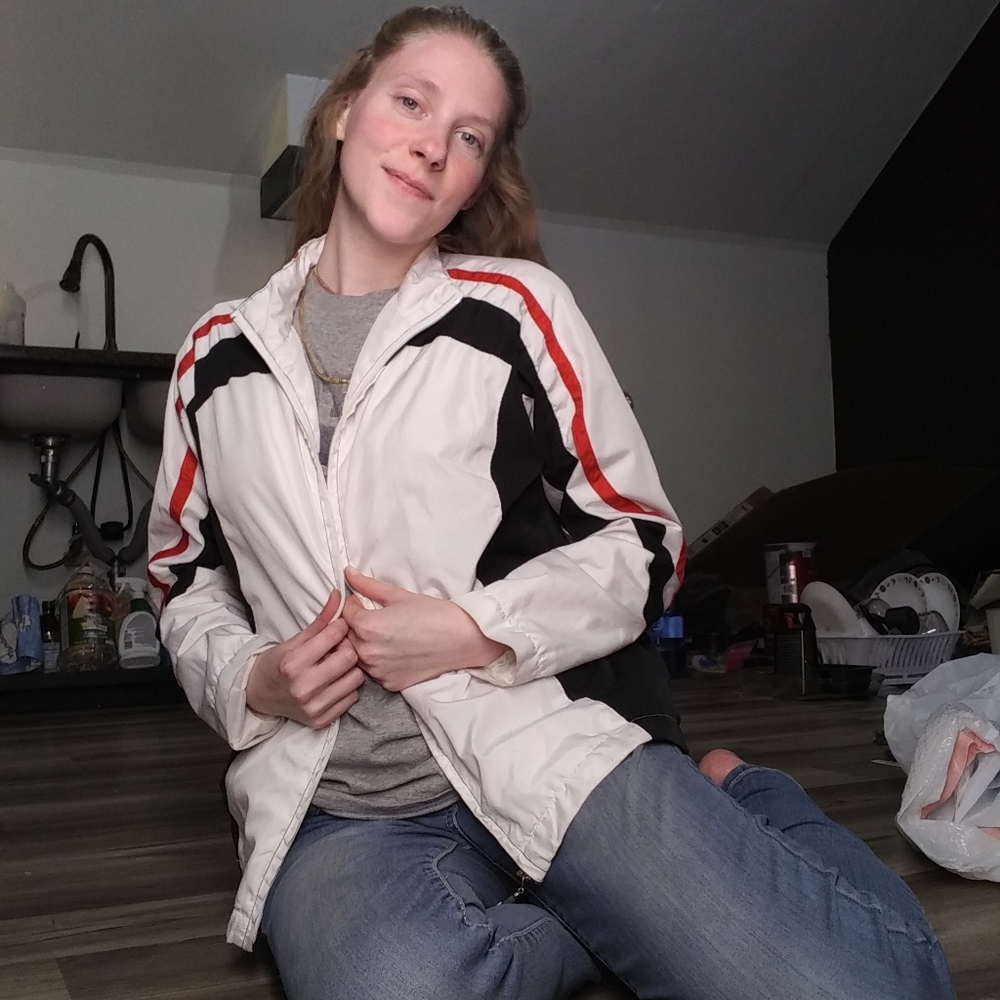 Rain Jacket Super Stylish Red and Black Striped